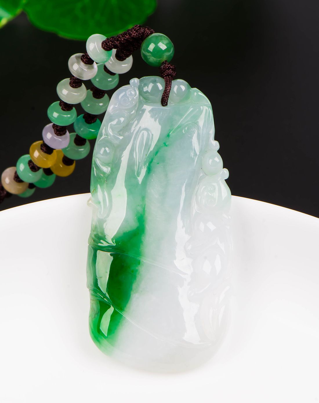 紫氣東來 冰種水潤飄藍花 一方玉石，載萬千祥瑞